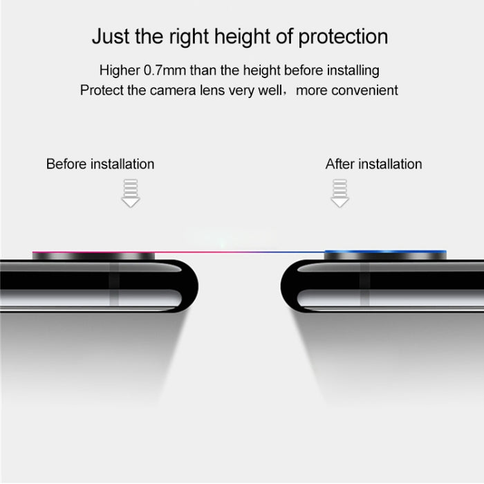 Para iPhone XS Max Aleación de titanio Protector de lente de cámara de metal Película de vidrio templado