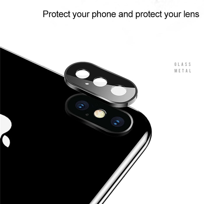 Para iPhone XS Max Aleación de titanio Protector de lente de cámara de metal Película de vidrio templado