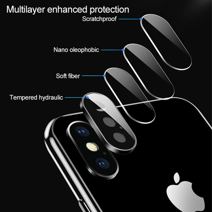 Para iPhone XS Max Aleación de titanio Protector de lente de cámara de metal Película de vidrio templado