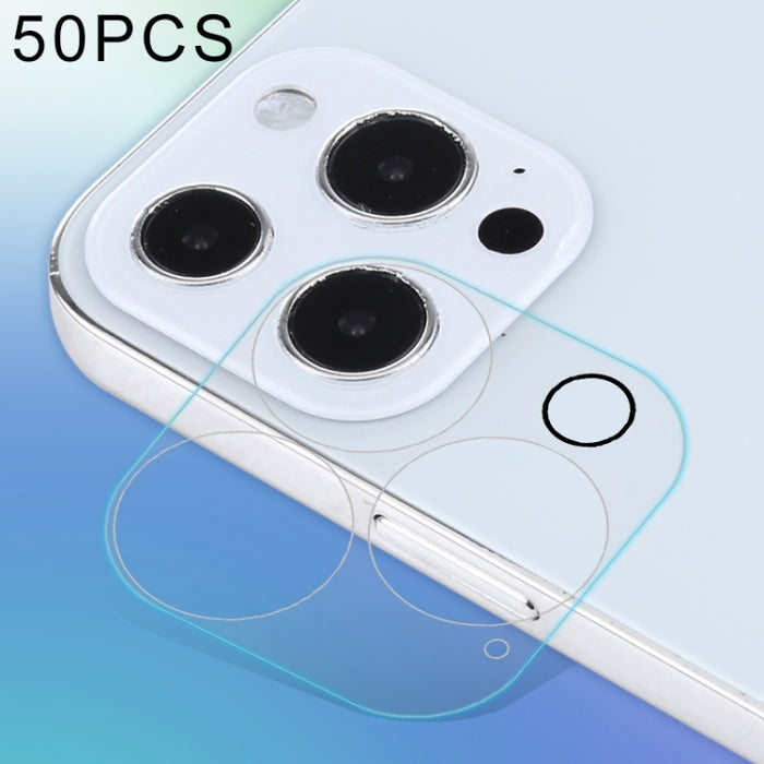 Para iPhone 13 Pro 50 piezas HD Protector de lente de cámara trasera Película de vidrio templado