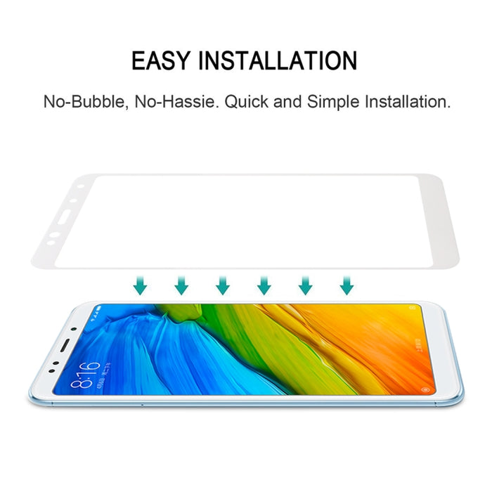 Película de vidrio templado totalmente adhesiva de pantalla completa de 0,33 mm 9H 2.5D para Xiaomi Redmi 5 Plus, For Redmi 5 Plus