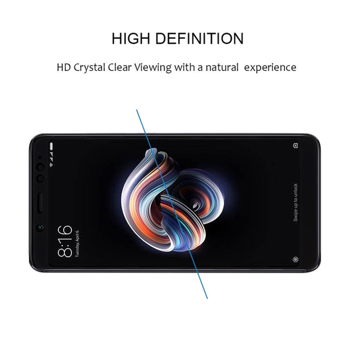 Película de vidrio templado totalmente adhesiva de pantalla completa de 0,33 mm 9H 2.5D para Xiaomi Redmi Note 5 Pro, For Redmi Note 5 Pro