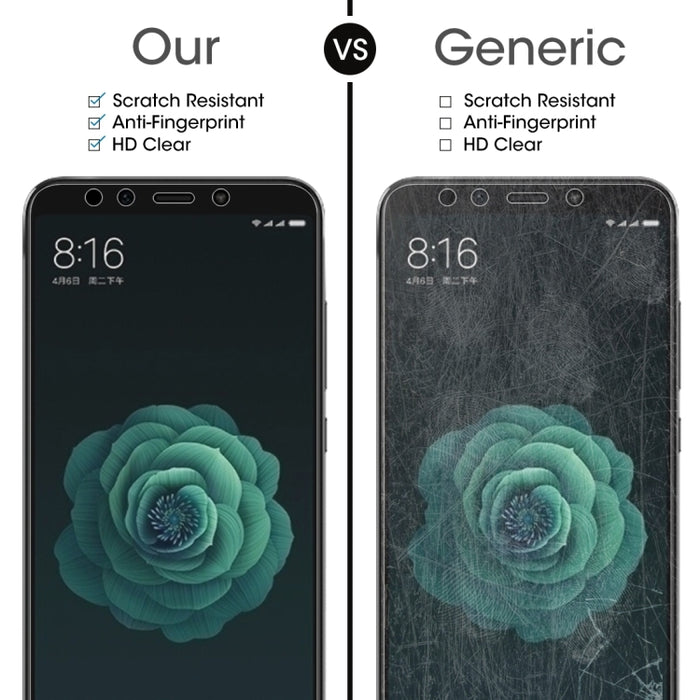 50 PCS 0.26mm 9H 2.5D Película de vidrio templado para Xiaomi Mi 6X y A2, For Mi 6X (50 PCS)