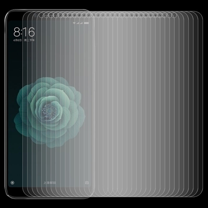 50 PCS 0.26mm 9H 2.5D Película de vidrio templado para Xiaomi Mi 6X y A2, For Mi 6X (50 PCS)