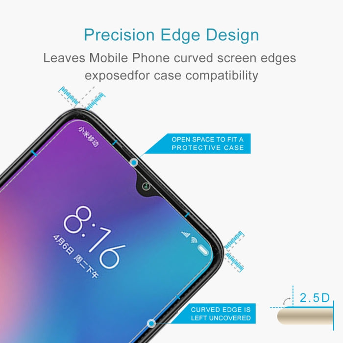 10 PCS 0.26mm 9H 2.5D Película de vidrio templado para Xiaomi Mi 9 SE, For Mi 9 SE (10 PCS)