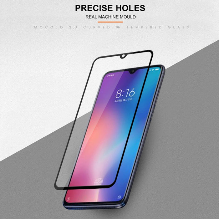 mocolo 0.33mm 9H 2.5D Película de vidrio templado con impresión de seda para Xiaomi Mi 9, Xiaomi Mi 9