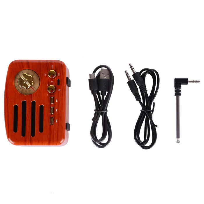 Elvis Angel MA-1500 Altavoz de radio de alta fidelidad Bluetooth retro con luz LED colorida, compatible con USB, FM y auxiliar de 3,5 mm
