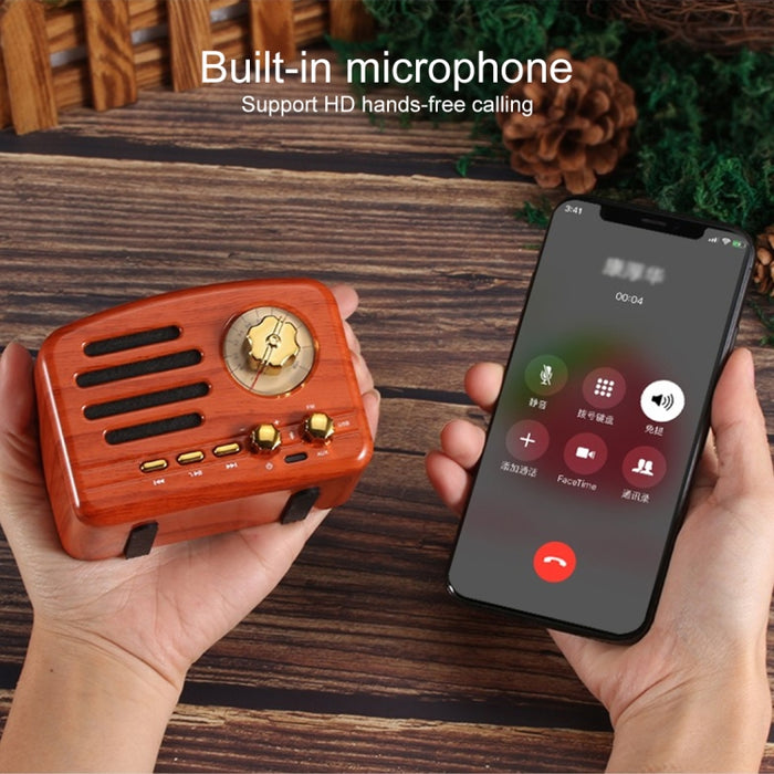 Elvis Angel MA-1500 Altavoz de radio de alta fidelidad Bluetooth retro con luz LED colorida, compatible con USB, FM y auxiliar de 3,5 mm