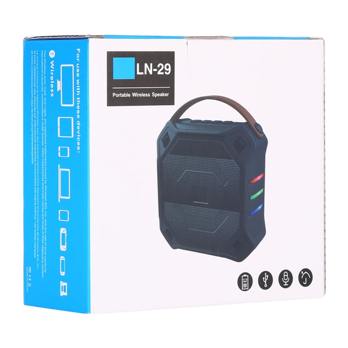 Altavoz inalámbrico portátil LN-29 DC 5V con llamadas manos libres, compatible con tarjeta USB y TF