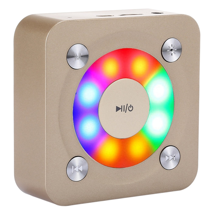 Altavoz estéreo Bluetooth portátil A9 con micrófono y luz incorporados, admite llamadas con manos libres, tarjeta TF y entrada auxiliar, distancia de Bluetooth: 10 m