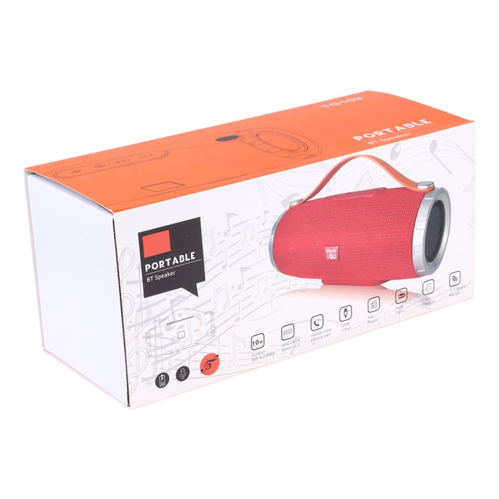 T&G TG109 Altavoz estéreo inalámbrico portátil Bluetooth V4.2 con asa, micrófono incorporado, compatible con llamadas manos libres, tarjeta TF, entrada auxiliar y FM