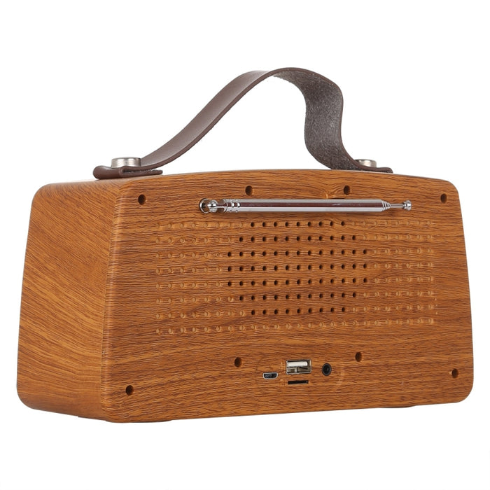 NewRixing NR-4013 Altavoz FM inalámbrico de mano con textura de ceniza de Manchuria Retro con función de llamada, compatible con tarjeta TF y disco U