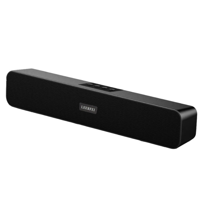 LEERFEI E91 10W Forma de barra larga Radio multimedia con dos altavoces Audio Bluetooth, compatible con tarjeta TF/disco U/AUX de 3,5 mm, compatible con tarjeta TF/disco U/AUX de 3,5 mm