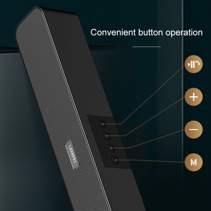 LEERFEI E91 10W Forma de barra larga Radio multimedia con dos altavoces Audio Bluetooth, compatible con tarjeta TF/disco U/AUX de 3,5 mm, compatible con tarjeta TF/disco U/AUX de 3,5 mm