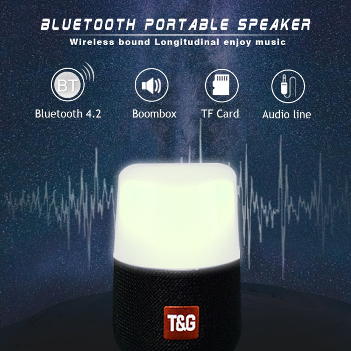 T&G TG168 Altavoz estéreo inalámbrico portátil Bluetooth V5.0 con asa, micrófono incorporado, soporte de luz LED intermitente, tarjeta TF, disco U, entrada auxiliar y FM
