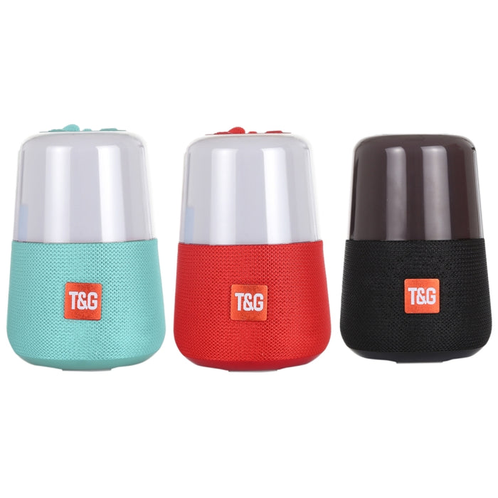 T&G TG168 Altavoz estéreo inalámbrico portátil Bluetooth V5.0 con asa, micrófono incorporado, soporte de luz LED intermitente, tarjeta TF, disco U, entrada auxiliar y FM