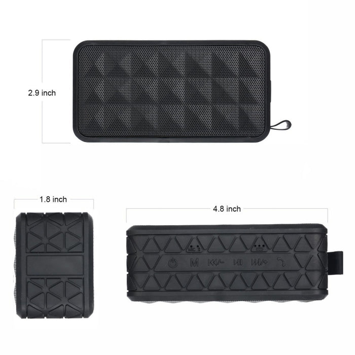 Altavoz Bluetooth impermeable Z18 3ATM con gancho para colgar, llamadas manos libres y tarjeta TF y AUX.