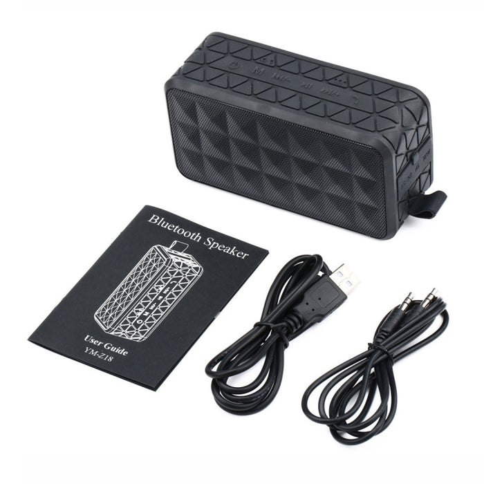 Altavoz Bluetooth impermeable Z18 3ATM con gancho para colgar, llamadas manos libres y tarjeta TF y AUX.