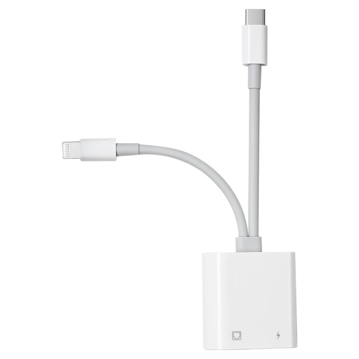 NK-1035 Pro 2 en 1 USB-C / Type-C + Adaptador de interfaz de carga hembra de 8 pines macho a RJ45 + 8 pines