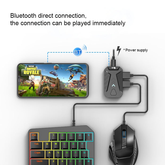 GAMWING MIX Portátil Bluetooth 4.0 Teclado Convertidor de Ratón Comer Pollo Juego Herramienta Auxiliar