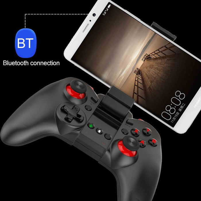 MB-838(X5Plus) Bluetooth 4.0 + 2.4G Gamepad inalámbrico de modo dual con soporte retráctil, compatible con conexión directa Android / IOS y reproducción directa