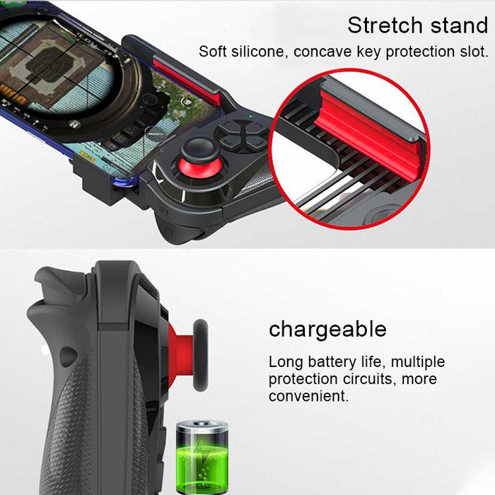 MOCUTE-059 Bluetooth 4.0 Gamepad Bluetooth para zurdos de modo dual para teléfonos de 6,5 a 7,2 pulgadas, compatible con conexión directa y reproducción directa de Android / IOS