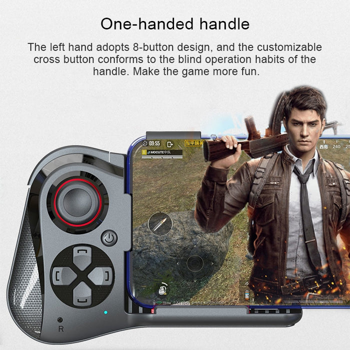 MOCUTE-059 Bluetooth 4.0 Gamepad Bluetooth para zurdos de modo dual para teléfonos de 6,5 a 7,2 pulgadas, compatible con conexión directa y reproducción directa de Android / IOS