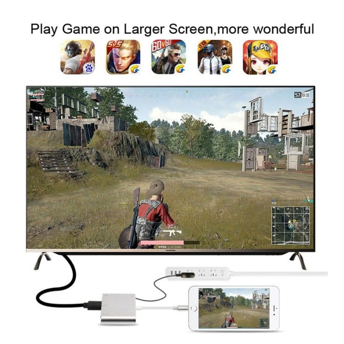 Adaptador 3 en 1 de 8 pines a HDMI / VGA / Audio