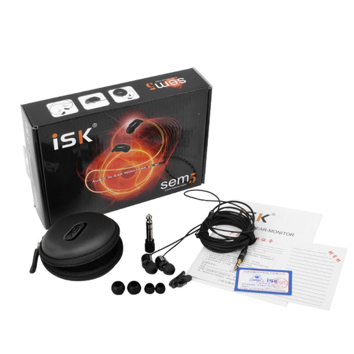 ISK SEM5 3,5 mm estéreo de alta fidelidad en el auricular del monitor del oído para los auriculares de la canción de la red de la computadora del teléfono