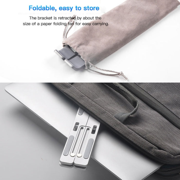 Soporte extensor de altura para computadora portátil de aleación de aluminio Soporte plegable para disipación de calor para computadora portátil, tamaño: 24x16,5x5,5 cm