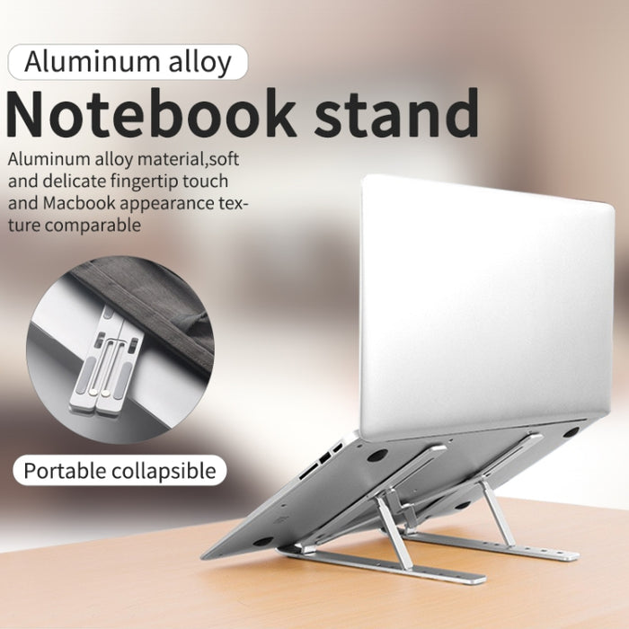 Soporte extensor de altura para computadora portátil de aleación de aluminio Soporte plegable para disipación de calor para computadora portátil, tamaño: 24x16,5x5,5 cm