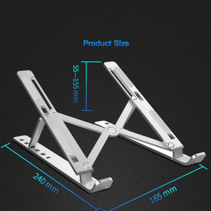 Soporte extensor de altura para computadora portátil de aleación de aluminio Soporte plegable para disipación de calor para computadora portátil, tamaño: 24x16,5x5,5 cm