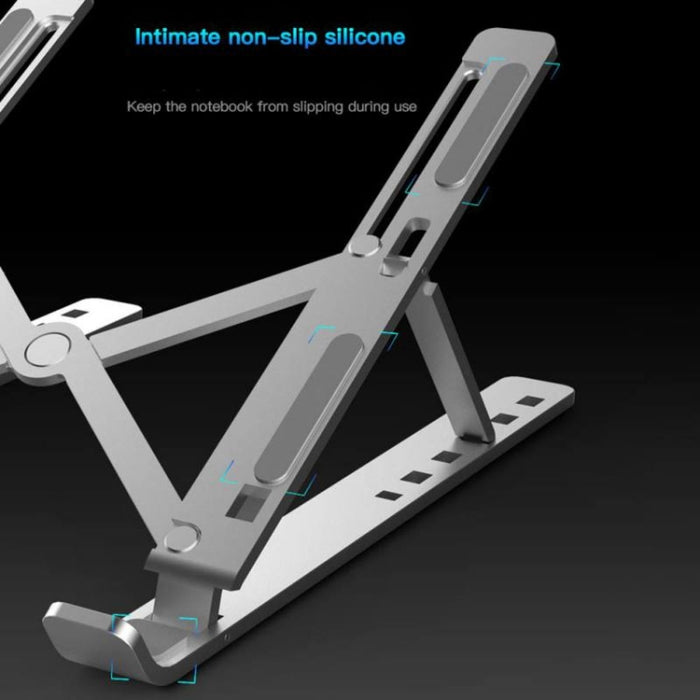Soporte extensor de altura para computadora portátil de aleación de aluminio Soporte plegable para disipación de calor para computadora portátil, tamaño: 24x16,5x5,5 cm