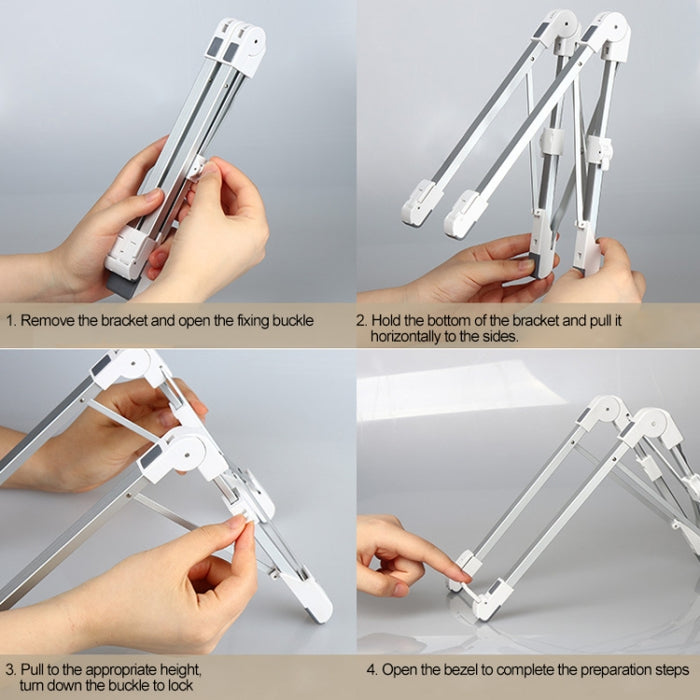 Soporte extensor de altura para computadora portátil de aleación de aluminio Soporte plegable para disipación de calor para computadora portátil, tamaño: 24,5x3,3x2,8 cm