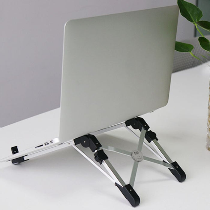 Soporte extensor de altura para computadora portátil de aleación de aluminio Soporte plegable para disipación de calor para computadora portátil, tamaño: 24,5x3,3x2,8 cm