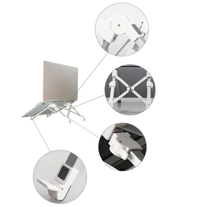 Soporte extensor de altura para computadora portátil de aleación de aluminio Soporte plegable para disipación de calor para computadora portátil, tamaño: 24,5x3,3x2,8 cm
