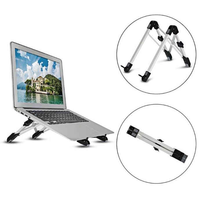 Soporte extensor de altura para computadora portátil de aleación de aluminio Soporte plegable para disipación de calor para computadora portátil, tamaño: 24,5x3,3x2,8 cm