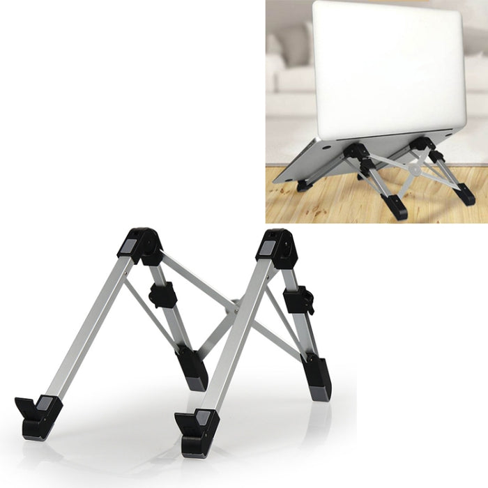 Soporte extensor de altura para computadora portátil de aleación de aluminio Soporte plegable para disipación de calor para computadora portátil, tamaño: 24,5x3,3x2,8 cm