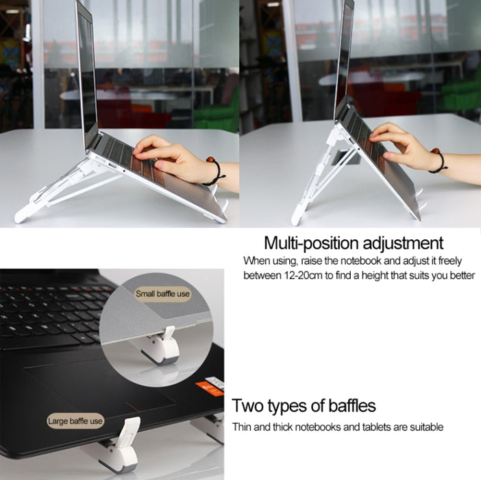 Soporte extensor de altura para computadora portátil de aleación de aluminio Soporte plegable para disipación de calor para computadora portátil, tamaño: 24,5x3,3x2,8 cm