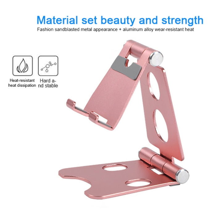 ROOSTAND R2 Soporte para tableta de escritorio móvil de aleación de aluminio Artefacto perezoso plegable doble, Tamaño: 6,4x7x9 cm