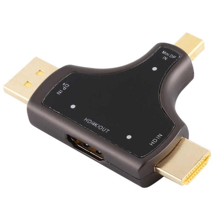 D62A DisplayPort + Mini DP + HDMI Macho a HDMI Hembra Adaptador 3 en 1