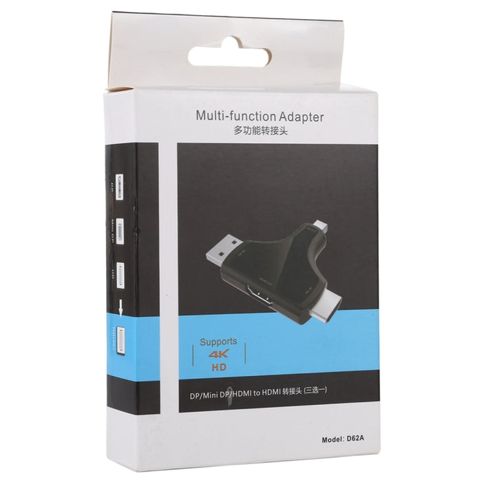D62A DisplayPort + Mini DP + HDMI Macho a HDMI Hembra Adaptador 3 en 1