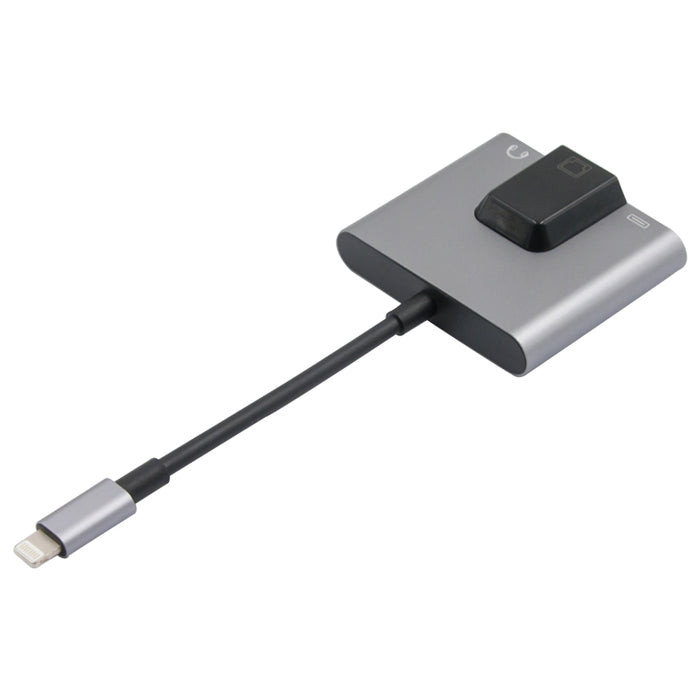 NK-1056 3 en 1 8 pines macho a 8 pines de carga + Ethernet RJ45 + adaptador hembra para auriculares de 3,5 mm
