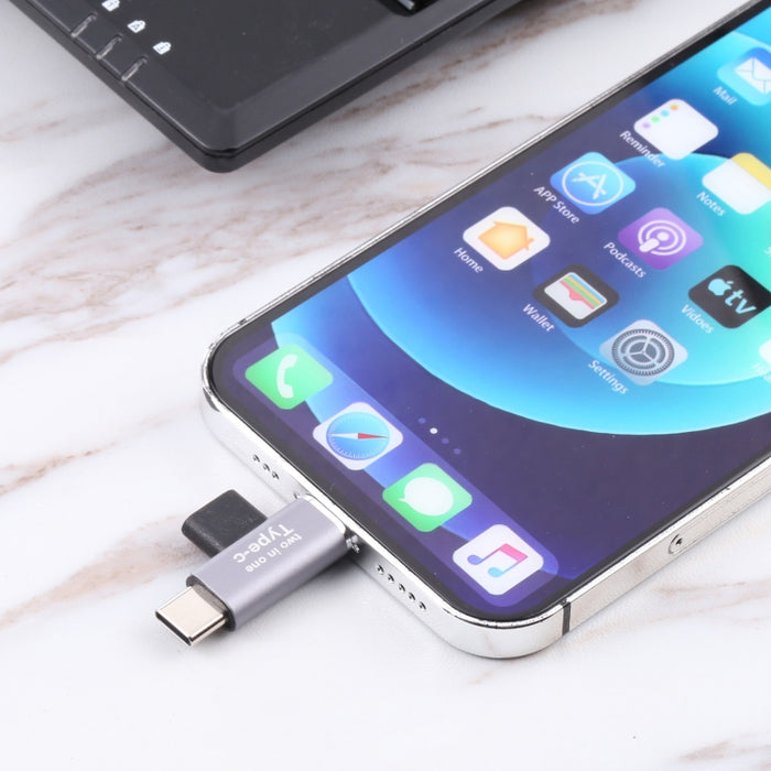 Convertidor USB-C/Tipo-C hembra a macho de 8 pines + USB-C/Tipo-C macho