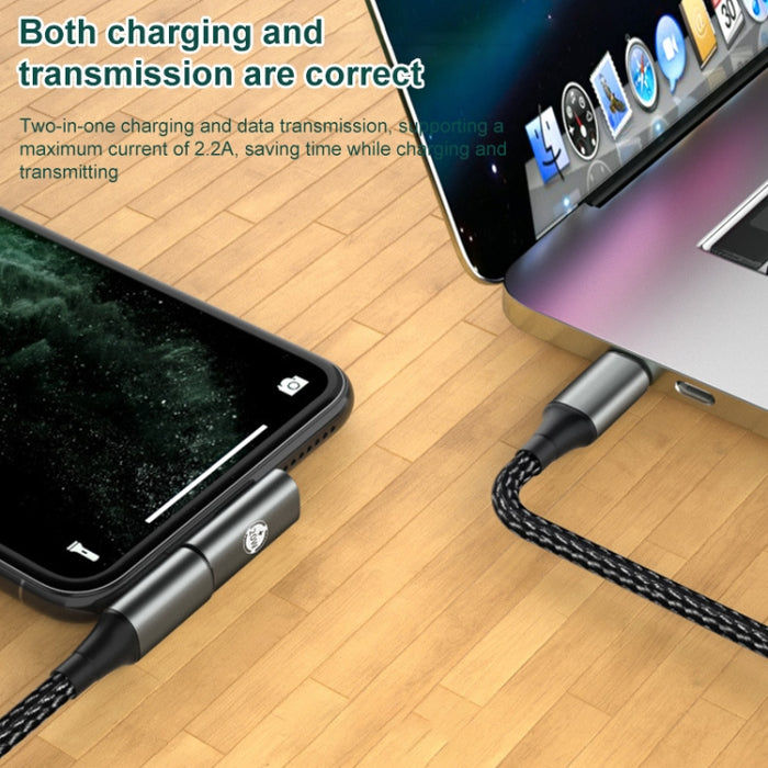 Adaptador de carga de codo hembra de 20 W y 8 pines macho a USB-C / tipo C