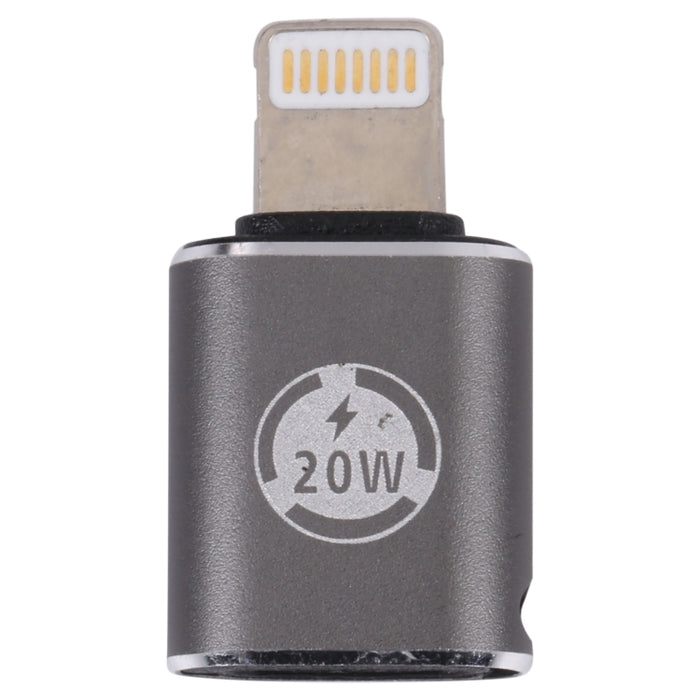 Adaptador de carga recto macho de 20 W y 8 pines a USB-C / tipo C hembra