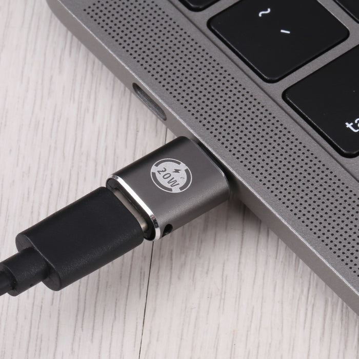 Adaptador de carga recto macho de 20 W y 8 pines a USB-C / tipo C hembra