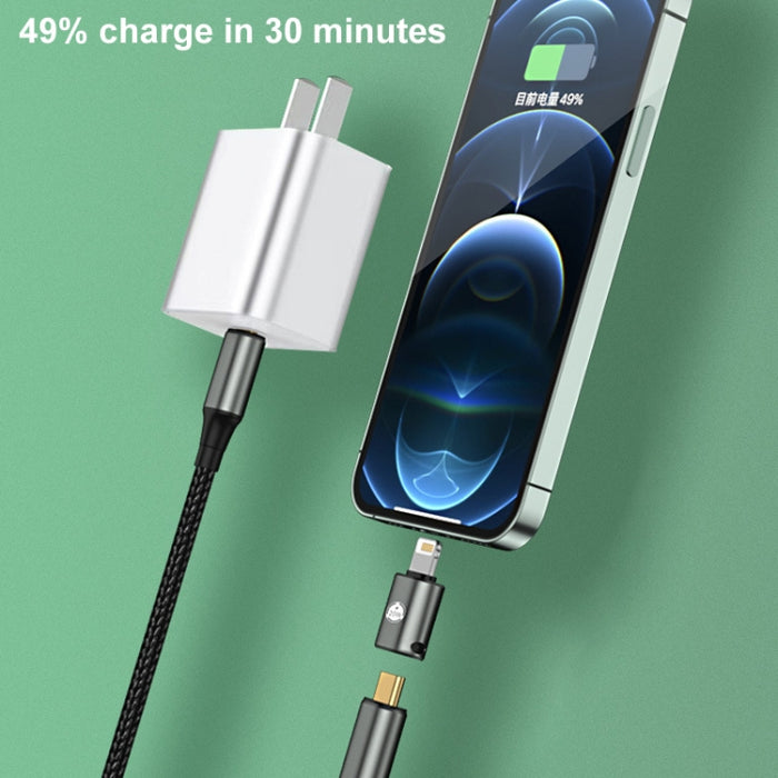 Adaptador de carga recto macho de 20 W y 8 pines a USB-C / tipo C hembra