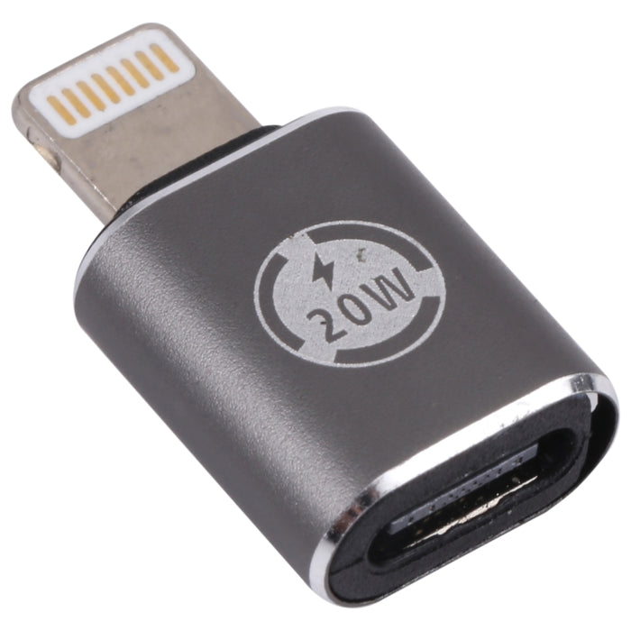 Adaptador de carga recto macho de 20 W y 8 pines a USB-C / tipo C hembra