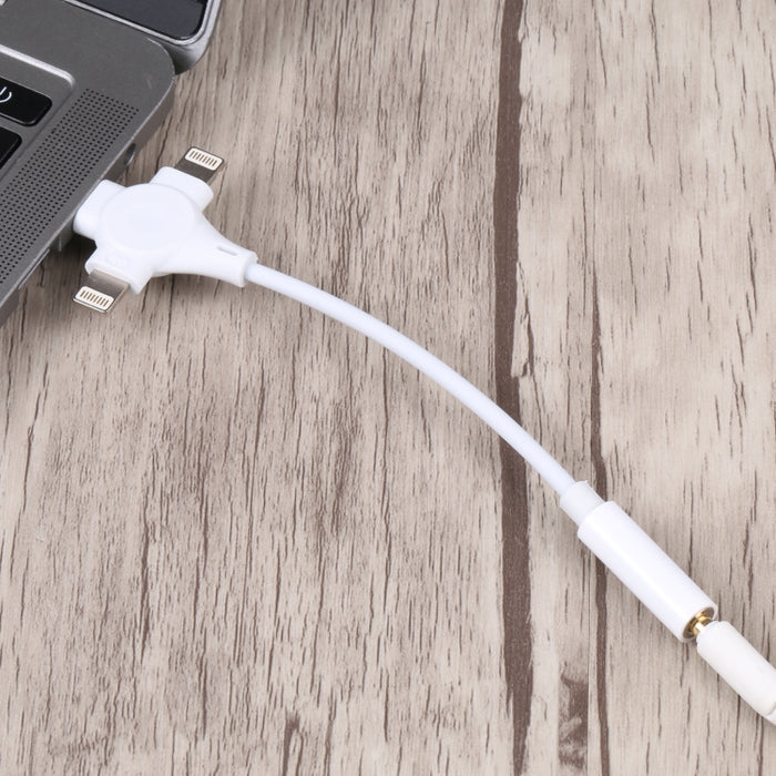 Cable adaptador de audio digital dual de 8 pines + USB-C/Tipo-C macho a hembra de 3,5 mm